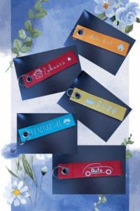 Schlüsselanhänger aus Filz beplottet